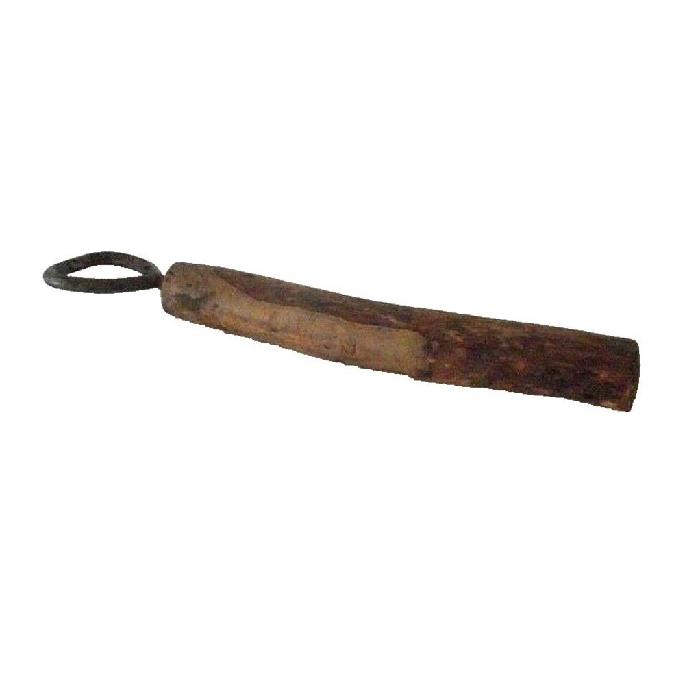 Vintage Wood Handle Bottle Jar Opener Metal Hand Carved Bar Kitchen Tool Old